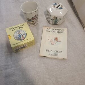 Beatrix Potter Collection: Mug, Bank, and Books